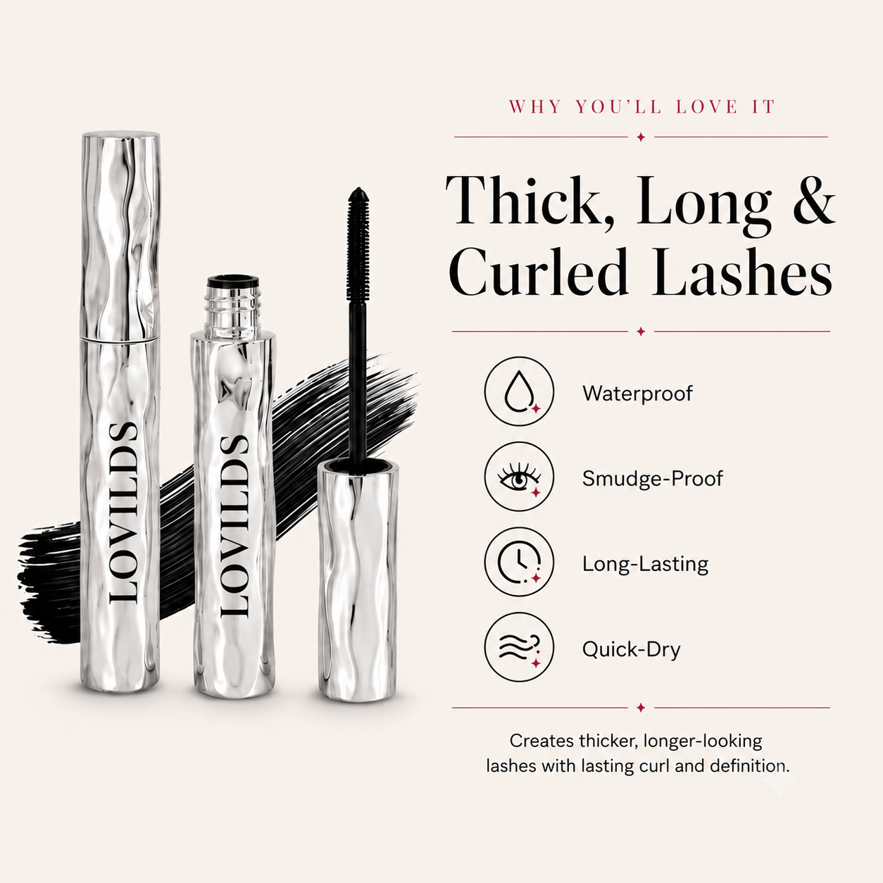 LAST DAY - BUY 1 GET 1 FREE💜Waterproof Curling & Lengthening Mascara